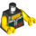 LEGO Zwart Torso met laced Omhoog bodice, Wit undershirt, en Riem met pouch (76382 / 88585)