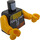 LEGO Zwart Torso met laced Omhoog bodice, Wit undershirt, en Riem met pouch (76382 / 88585)