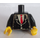 LEGO Černá Trup s Oblek a Červená Tie Samolepka (973)