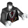LEGO Black Torso with Suit Coat, Watch Chain, Dark Red Vest and Necktie, White Ruffled Shirt (76382 / 88585)