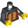 LEGO Noir Torse avec Jaune Rayures et Crazy Demon (973 / 76382)