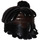 LEGO Black Tousled Mid-Length Hair with Top Knot Bun with Dark Brown Headband (25750)