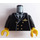 LEGO Sort Town Torso Pilot Dragt med 6 golden Knapper og Golden Fly logo (973)