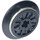LEGO Black Train Wheel with Axle Hole and Friction Band (55423 / 57999)