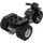 LEGO Black Tricycle with Dark Gray Chassis and White Wheels