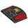 LEGO Noir Coin 3 x 4 x 0.7 avec Recess avec Araignée et rouge (93604 / 106838)