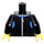 LEGO Schwarz Wetsuit Torso mit Blau Welle (76382)