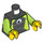 LEGO Sort Wetsuit Torso med Lime Arme (973 / 76382)