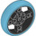 LEGO Black Wheel Ø56 with Medium Azure Tire (39367)