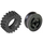 LEGO Negro Wheel Hub 8 x 17.5 with Axlehole with Tire 30 x 10.5 with Ridges Inside