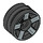LEGO Black Wheel Rim Ø11.2 x 6.2 with 5 Spokes with Hole and Silver Spokes Design (50944 / 51719)