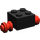 LEGO Schwarz Räder auf metal Achse For Dually Reifen mit Backstein 2 x 2 mit Räder Halter (Open Loops)