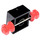 LEGO Black Wheels on metal axle For Dually Tire with Brick 2 x 2 with Wheels Holder (Open Loops)