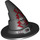 LEGO Black Wizard Hat with Silver Buckle, Skull and Lightning Bolts with Smooth Surface (6131 / 59652)