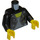 LEGO Sort Kvinde i Leather Jakke Minifig Torso (973 / 76382)