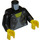 LEGO Zwart Woman in Leather Jacket Minifig Torso (973 / 76382)