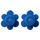 LEGO Blauw 4 Bloem Heads aan Sprue (3742 / 56750)