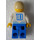 LEGO Azul y Blanco Team Player con Number 10 en Frontal y Parte trasera Minifigura