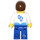 LEGO Blå og Hvit Team Player med Number 4 på Front og Bakside Minifigur