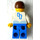 LEGO Blau und Weiß Team Player mit Number 4 auf Vorderseite und Der Rücken Minifigur