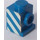 LEGO Blue Brick 1 x 1 with Headlight with White Diagonal Stripes (Right) Sticker and No Slot (4070)