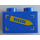 LEGO Bleu Brique 1 x 2 avec &#039;RESCUE&#039; sur Jaune La Flèche (La gauche) Autocollant avec tube inférieur (3004)
