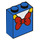 LEGO Blauw Steen 1 x 2 x 2 met Donald Duck Rood Bow Tie met Stud houder aan de binnenzijde (3245 / 66755)
