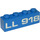 LEGO Blauw Steen 1 x 4 met &quot;LL918&quot; (3010)
