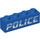LEGO Blau Backstein 1 x 4 mit Slanted &#039;Polizei&#039; Logo (1414 / 3010)
