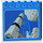 LEGO Blauw Steen 1 x 6 x 5 met LL2079 Raket en Moon (3754)