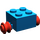 LEGO Blauw Steen 2 x 2 met Rood Single Wielen (3137)