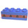 LEGO Blue Brick 2 x 4 with 4 Plane Windows in Thin Red Stripe (Earlier, without Cross Supports) (3001)