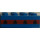 LEGO Blue Brick 2 x 4 with 4 Plane Windows in Thin Red Stripe (Earlier, without Cross Supports) (3001)