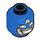 LEGO Blue Captain America Head (Recessed Solid Stud) (3626 / 25904)