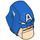 LEGO Blue Captain America Large Figure Head (901 / 76676)