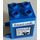 LEGO Blue Container 2 x 2 x 2 with &quot;Front Line&quot; Heading Sticker with Recessed Studs (4345)