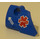 LEGO Blauw Gebogen Paneel 1 Links met EMT Ster van Life en Wit Pijl met &#039;DANGER&#039; Sticker (87080)