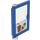 LEGO Blauw Deur 1 x 4 x 5 Links met Transparant Glas met Drankje en Popsicle Sticker (47899)