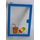 LEGO Blauw Deur 1 x 4 x 5 Links met Transparant Glas met Drankje en Popsicle Sticker (47899)