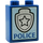 LEGO Blue Duplo Brick 1 x 2 x 2 with Police Badge without Bottom Tube (4066 / 54666)