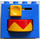 LEGO Blue Duplo Brick 2 x 4 x 3 with Red/Yellow Rotating Disc and Yellow Handle