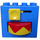 LEGO Blue Duplo Brick 2 x 4 x 3 with Red/Yellow Rotating Disc and Yellow Handle