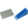 LEGO Blu Fabuland Roof Support with Gray Roof Slope e senza foro per il camino