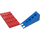 LEGO Blu Fabuland Roof Support with Red Roof Slope e senza foro per il camino