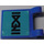 LEGO Blue Flag 2 x 2 with Black Alien Characters (Both Sides) Sticker without Flared Edge (2335)