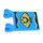 LEGO Azul Bandera 2 x 2 con Samurai Gold Fan logo sin borde ensanchado (2335)