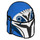 LEGO Blue Helmet with Sides Holes with Bo-Katan Kryze White Pattern (78747 / 87610)