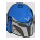 LEGO Blue Helmet with Sides Holes with Grey and Black Decoration (3807)