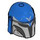 LEGO Blue Helmet with Sides Holes with Grey and Black Decoration (3807)