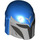 LEGO Blue Helmet with Sides Holes with Grey and Black Decoration (3807)